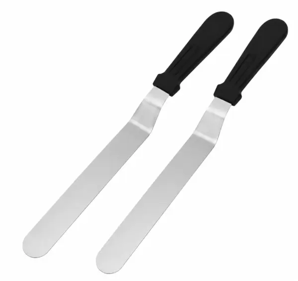 Set 2 Spatule pentru torturi 27x3cm inox negre