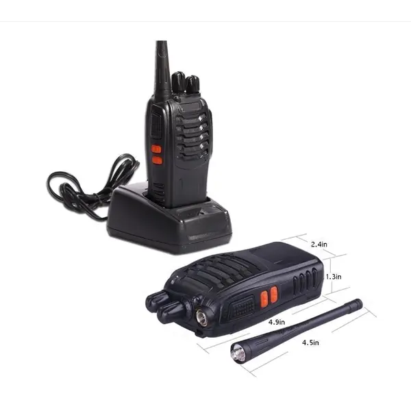 Set 2 statii radio portabile, Walkie Talkie, 16 canale, Negru