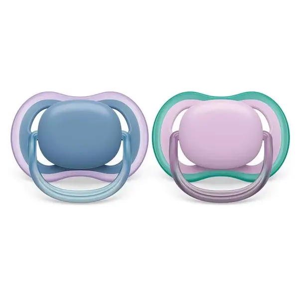 Set 2 suzete Avent din silicon Ultra Air Girl 6-18 luni