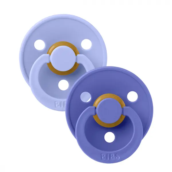 Set 2 suzete Bibs Colour Latex tetina rotunda 0 luni + HushGrape