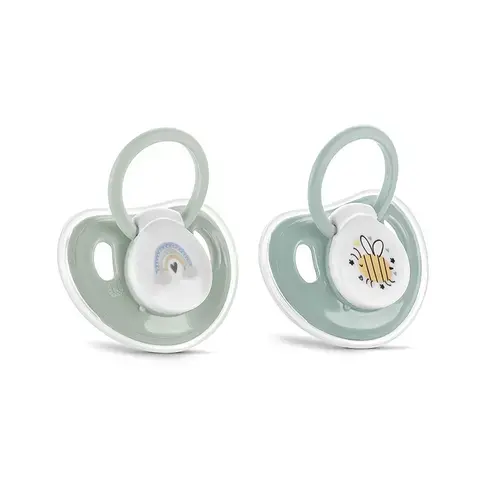 Set 2 suzete cu capac Lorelli, silicon moale, 0 luni+, Verde