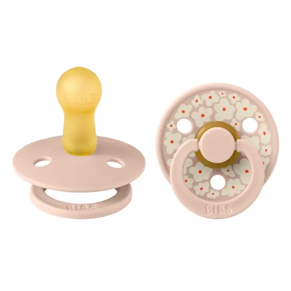 Set 2 suzete cu tetina rotunda din latex 6 luni+ Colour Studio Collection Jasmine Blush, 1 bucata, Bibs