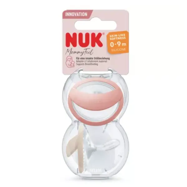 Set 2 suzete din silicon Mommy Feel, rosu, 0-9 luni, Nuk