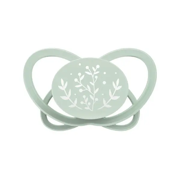 Set 2 suzete Nip My Butterfly cu tetina ortodontica din silicon, forma simetrica, din materiale naturale regenerabile, fara BPA, cutie de transport si sterilizare, verde, 5-18 luni