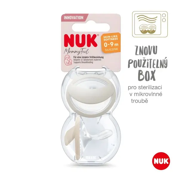 Set 2 suzete Nuk Mommyfeel din silicon gri 0-6 luni