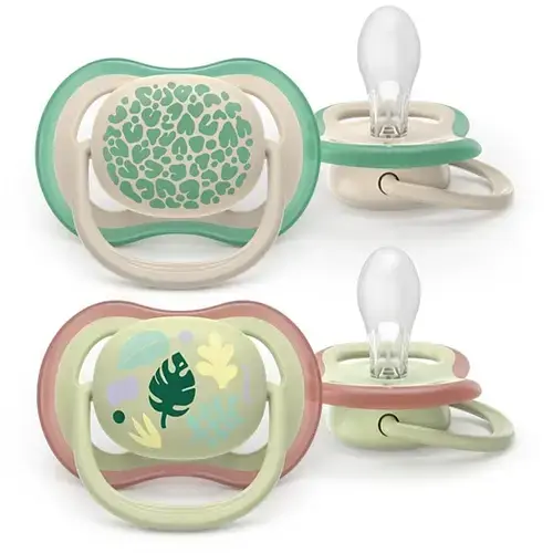 Set 2 suzete Philips Avent Ultra Air SCF087/17 care lasa pielea bebelusului sa respire, ortodontice, fara BPA, 6-18 luni, colorat