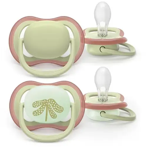 Set 2 suzete Philips Avent Ultra Air SCF087/18 care lasa pielea bebelusului sa respire, ortodontice, fara BPA, 6-18 luni, colorat