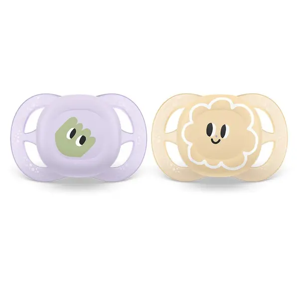 Set 2 suzete silicon Avent Ultra Start 0-2 luni Eyes Girl