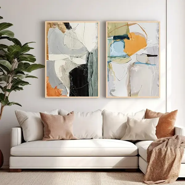 Set 2 tablouri Nicosse Multicolor 33x1.5x48 cm