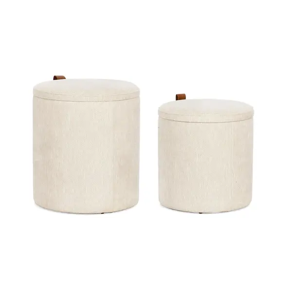 Set 2 taburete KATIA Ø34/39 CM BEIGE - Beige