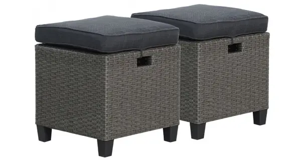 Set 2 tabureti BAXTER lungime 40 latime 40 inaltime 38 gri cu negru