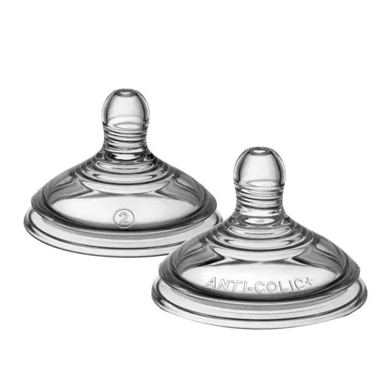Set 2 tetine anti-colici cu debit mediu Tommee Tippee 3 luni +