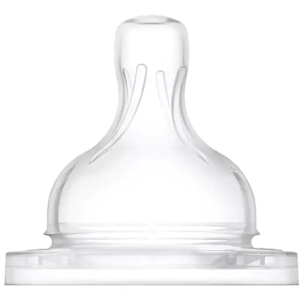 Set 2 tetine din silicon Avent Anti-colic, o luna+, debit 2