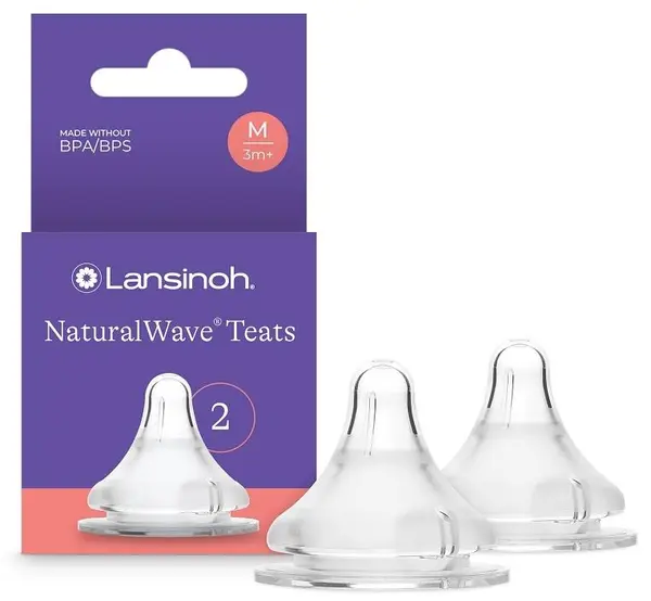 Set 2 tetine Lansinoh - Natural wave, 3+ luni