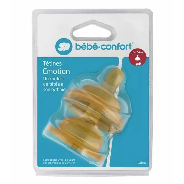 Set 2 tetine latex Bebe Confort Emotion S2 6-24 luni