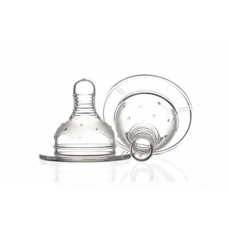 Set 2 tetine Minut Baby silicon gat larg 6+ lichide groase