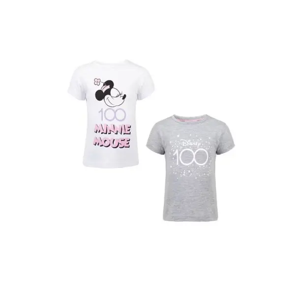 Set 2 tricouri copii, 100% bumbac, multicolor, Minnie Mouse, Disney 100 Engros