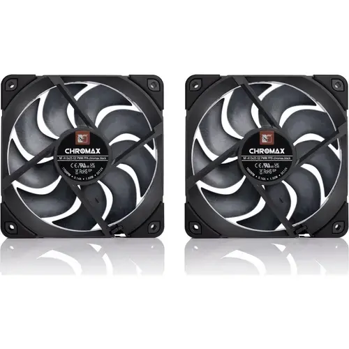 Set 2 ventilatoare Noctua NF-A12x25 G2 PWM chromax.black 120mm, Negru