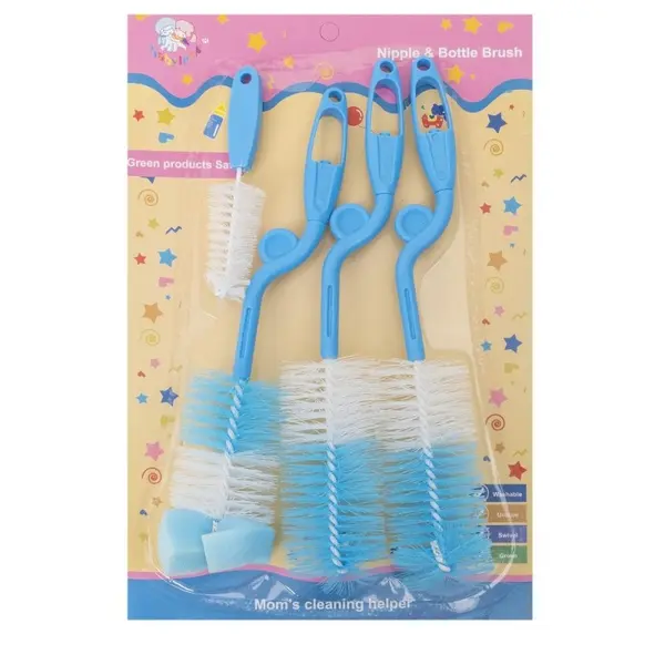 Set 2 x 4 Perii Curatare Biberoane si Tetine, Albastru