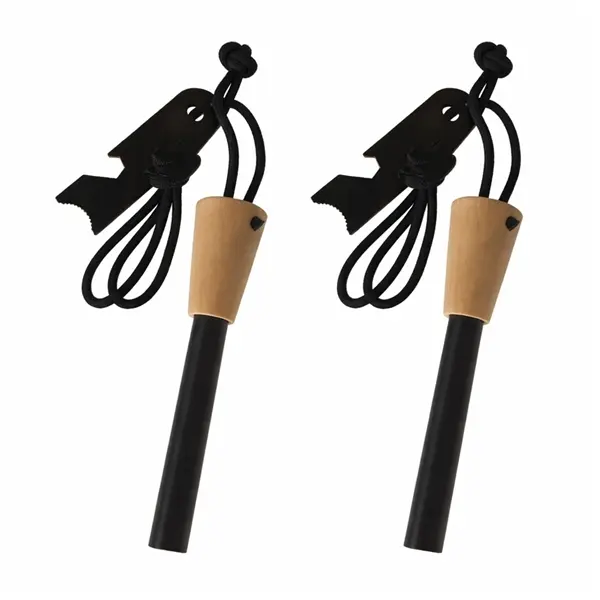 Set 2 x amnar supravietuire robust cu maner lemn si racleta multifunctionala, DEPOX , lemn, 11 cm