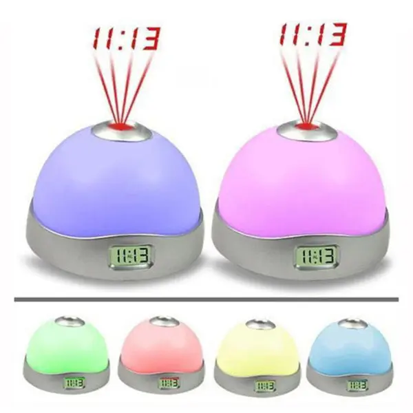 Set 2 x Ceas multicolor cu alarma si proiectie ora pe tavan