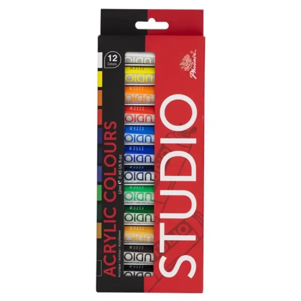 Set 2 x Culori Acrilice Phoenix, 12 Tuburi x 12 ml