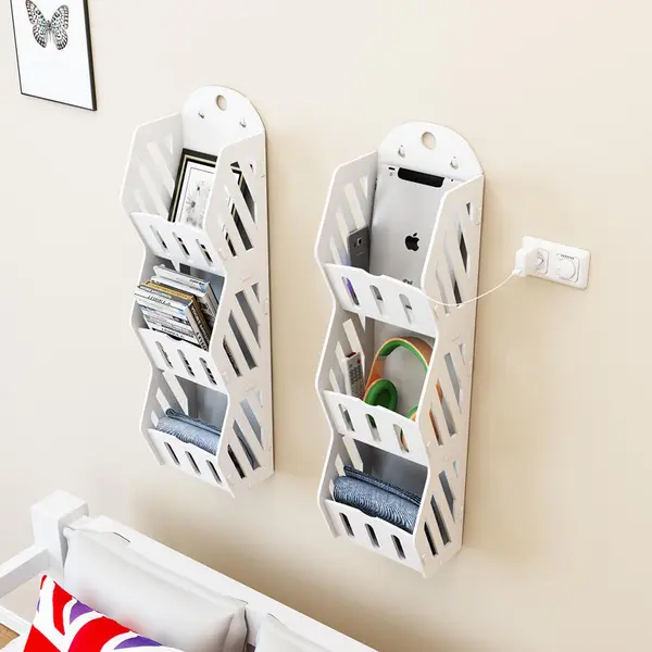 Set 2 x Etajera suspendata baie, 60x17 cm, Alb