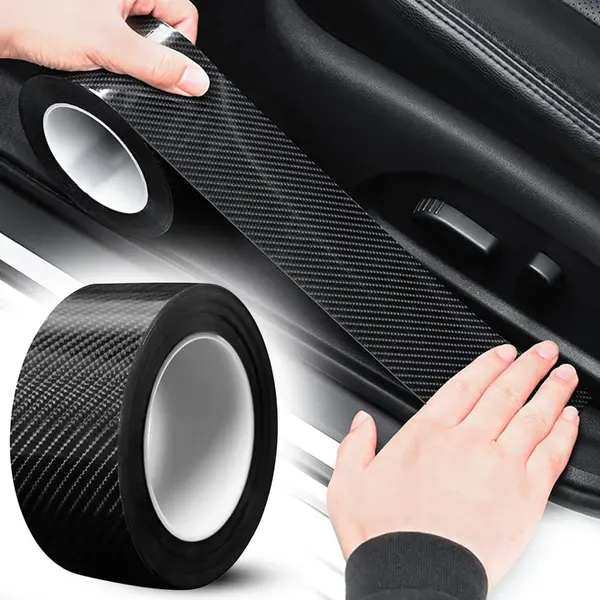 Set 2 x Folie de protectie carbon 3D, rola 10 cm x 5 M, Negru mat
