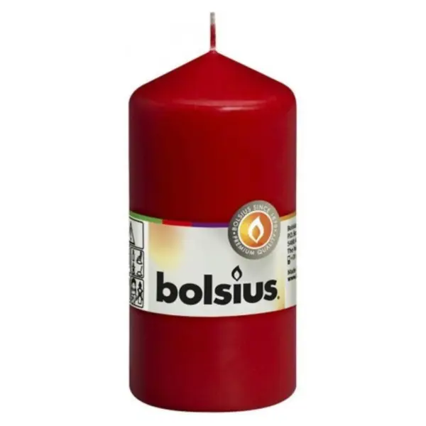 Set 2 x Lumanare Stalp 120 x 58 mm Bolsius, Rosu Burgund