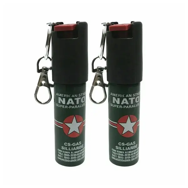 Set 2 x Mini Spray Paralizant NATO, DEPOX , tip breloc, propulsie jet, 20 ml