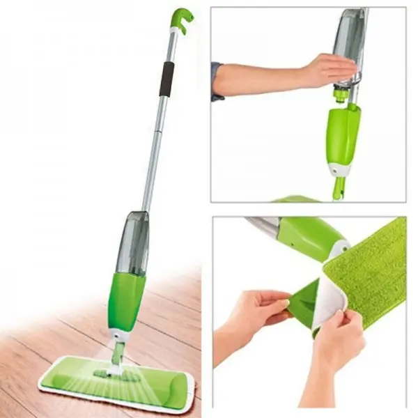 Set 2 x Mop cu pulverizator 600 ml, Spray Mop, laveta microfibra