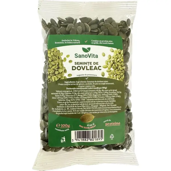 Set 2 x Seminte de Dovleac, Miez, Sanovita, 100 g