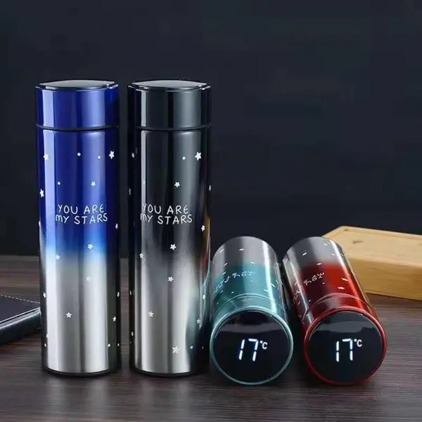 Set 2 x Termos Smart cu afisaj LED, Inox, 500 ml