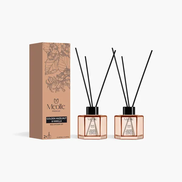 Set 2 x120 ml Odorizante cu Bețișoare Golden Hazelnut & Vanilla
