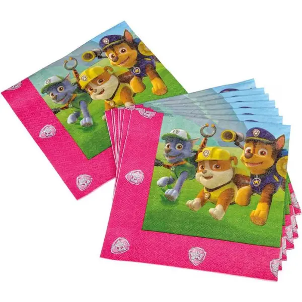 Set 20 servetele, multicolor, 33x33 cm, Girls, Paw Patrol Engros