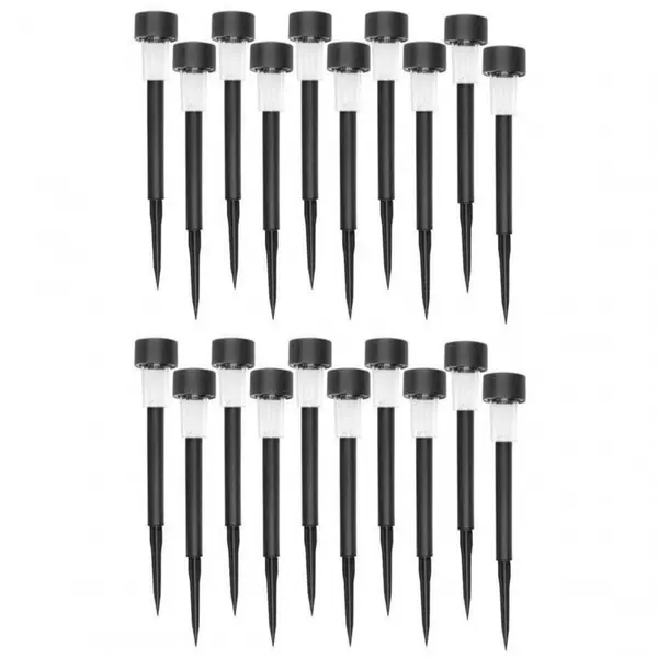 Set 20 x lampa solara de gradina, 30 cm, Negru
