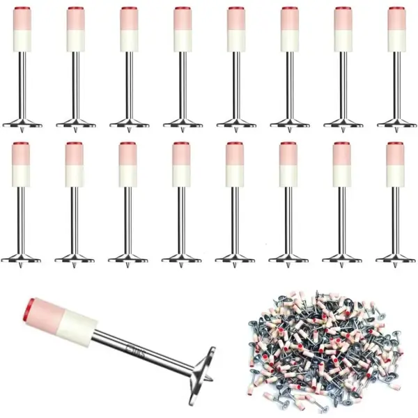 Set 200 cuie tip ciuperca HAWIRE pentru pistol cu autopropulsare, 7.3mm diametru, 27mm lungime, Otel galvanizat, Fixare profesionala in beton, lemn, m