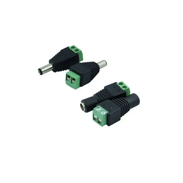 Set 200 mufe de alimentare DC 5,5 x 2,1 mm (100 tată + 100 mamă), cu șurub, 12V