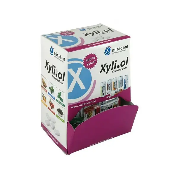 Set 200x Gume de Mestecat, Miradent, Xylitol, pentru Ingrijirea Dentara a Copiilor, 6 Arome