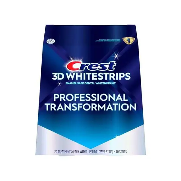 Set 20x Benzi Albirea Dintilor, Crest, 3D White, Professional Transformation, 10% Concentratie, Tratament 20 zile, 45 min, Nivel Albire 12
