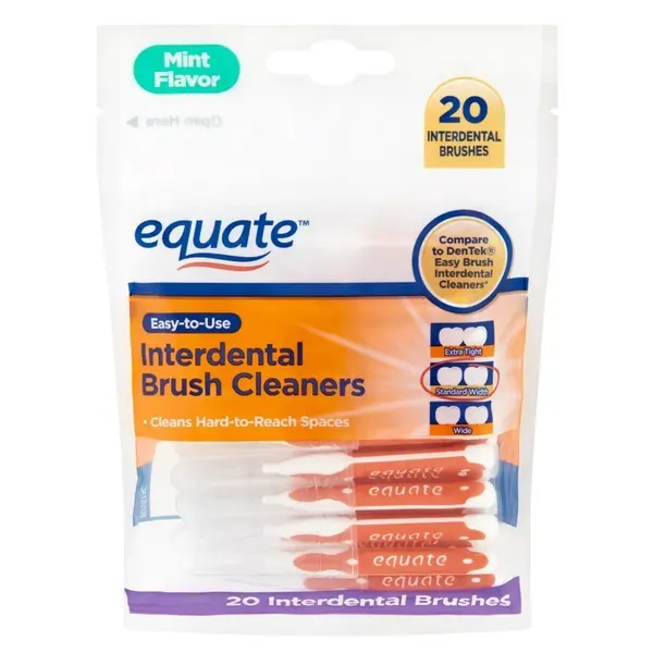 Set 20x Periute Interdentare, Equate, pentru Curatare in Profunzime, cu Capac, Aroma Menta, Marime M, Portocaliu