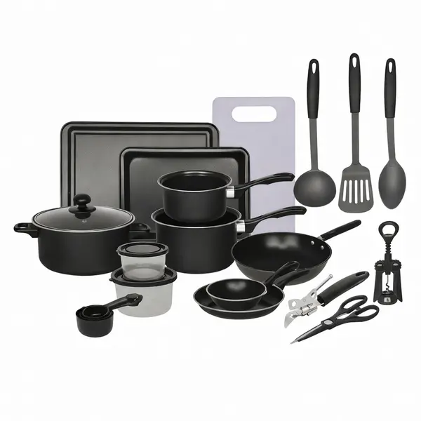 Set 22 de piese antiaderente – oale, tigai si ustensile pentru bucatarie