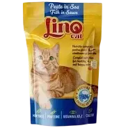 Set 24 buc x 85 gr Hrana umeda pentru pisici Lino Cat cu peste in sos