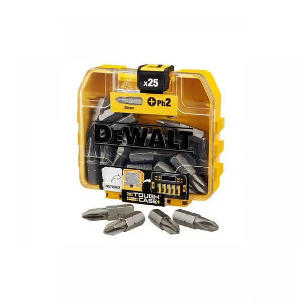 Set 25 biti Tic-Tac PH2 x 25 mm, in carcasa Flip-Top, tip DT71522-QZ, Dewalt