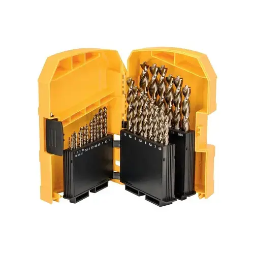 Set 29 burghie Industriale DeWALT DT4957-QZ, Cobalt HSS-CO in caseta de plastic, 29 Piese