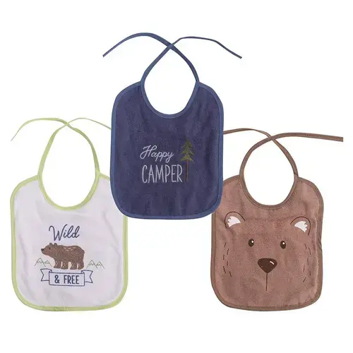 Set 3 bavete bumbac si peva Lorelli, 23 X 20 cm, inchidere cu snur