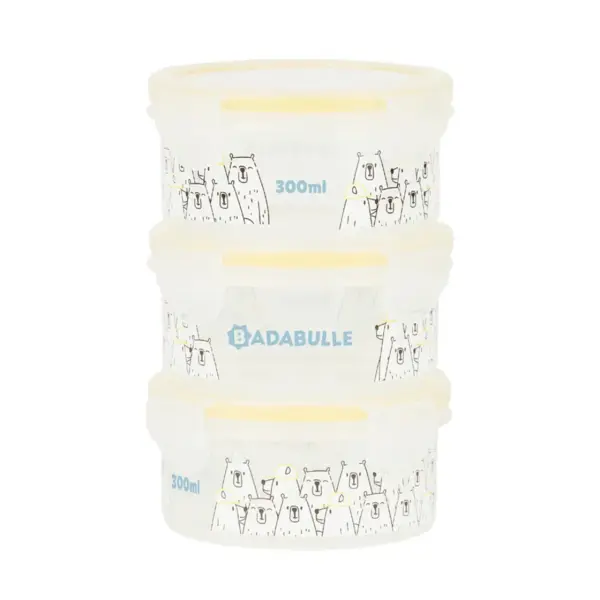Set 3 boluri ermetice pentru pastrarea hranei Maxi, 300ml, 1 bucata, Badabulle