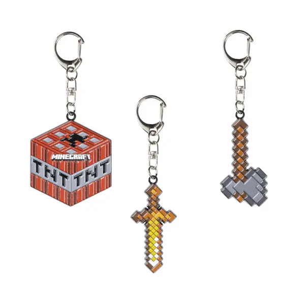 Set 3 Brelocuri Minecraft - Version B (Axe, Sword, TNT)