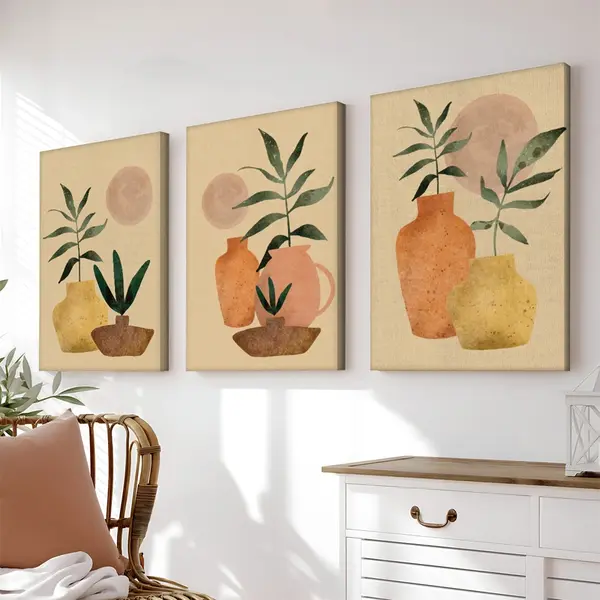 Set 3 buc. tablouri cu rama, Gielo, Multicolor, 40x2002x60 cm