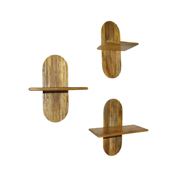 Set 3 bucati Raft de perete, Arcadia, Bej, 20x30x40 cm
